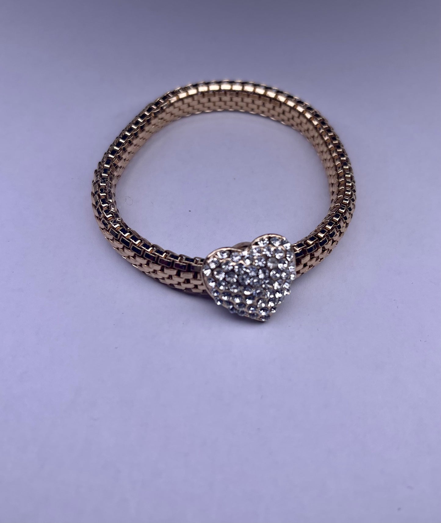 QEMD Bracelet or avec cœur en diamant. Gold bracelet with diamond heart