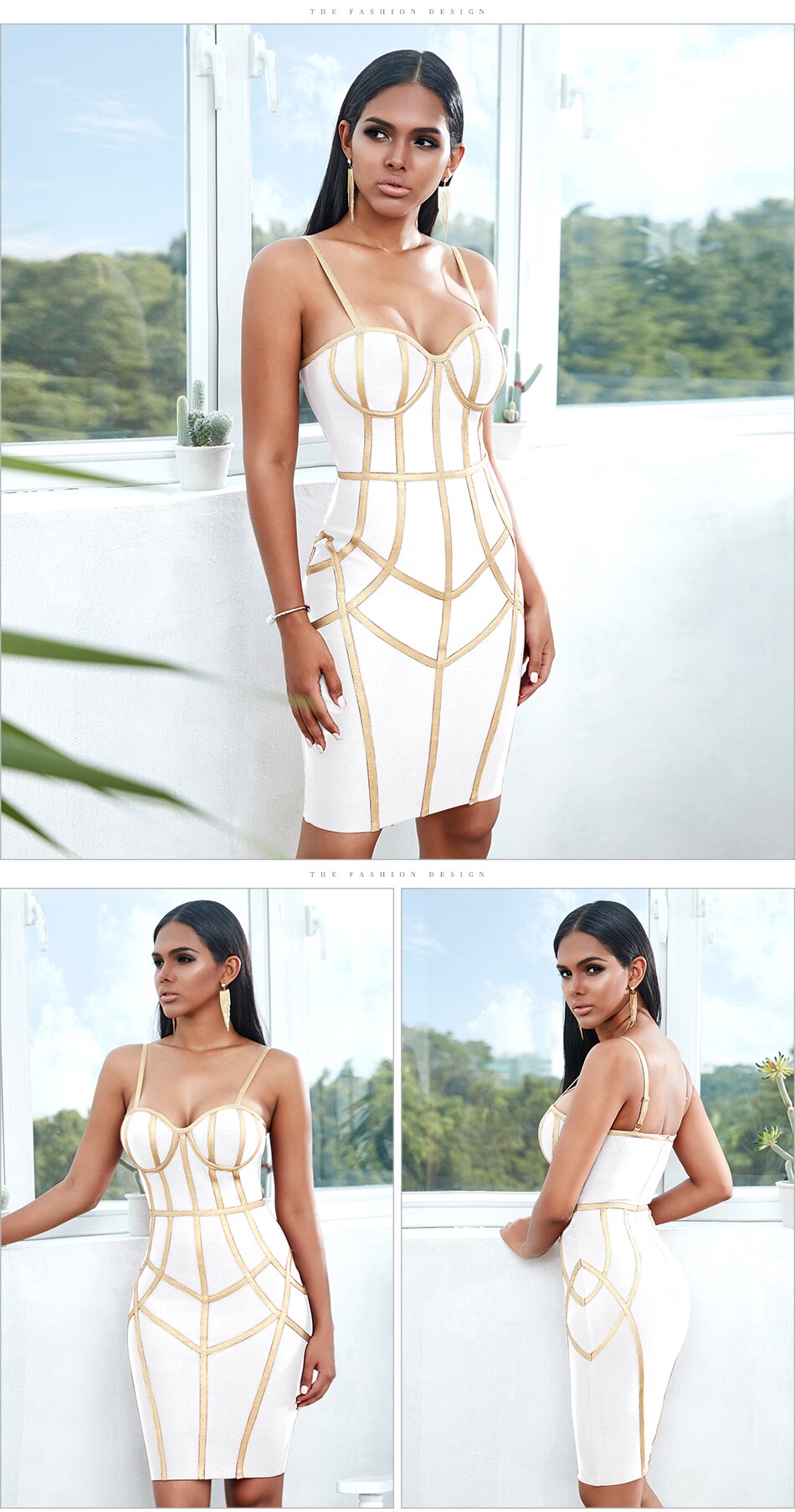 QEMD New Summer Bodycon Bandage Dress Women Sexy Spaghetti Strap Sleeveless Club Knee Length Celebrity Evening Party Dress.Nouveau Sexy célébrité robe de pansement femmes Spaghetti sangle sans manches moulante soirée robe de